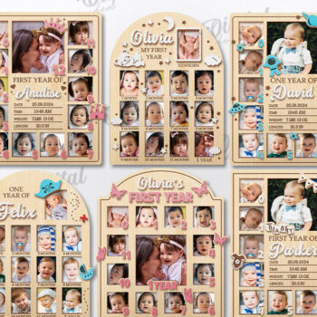 Intra απο ξύλο plywood 3mm-4mm πάχος Κορνίζες μωρών κοπής με λέιζερ Δίασταση 20x30 cm INTRAFABR-116269191 - Image 2