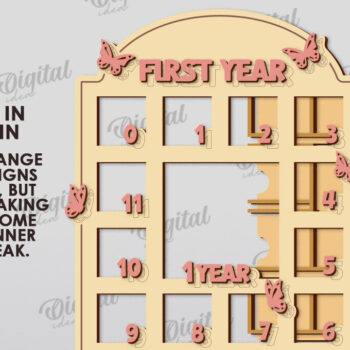 Intra απο ξύλο plywood 3mm-4mm πάχος Κορνίζες μωρών κοπής με λέιζερ Δίασταση 20x30 cm INTRAFABR-116269191 - Image 8