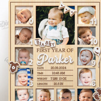 Intra απο ξύλο plywood 3mm-4mm πάχος Κορνίζες μωρών κοπής με λέιζερ Δίασταση 20x30 cm INTRAFABR-116269191 - Image 9