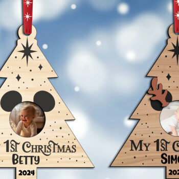 Intra απο ξύλο plywood 3mm-4mm πάχος Baby Photo Το πρώτο μου χριστουγεννιάτικο πεύκο Δίασταση 8x8 cm INTRAFABR-108476889 - Image 3