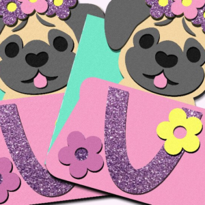 Intra απο ξύλο plywood 3mm-4mm πάχος Baby Pug Card 3D Δίασταση 30x20 cm INTRAFABR-100858517