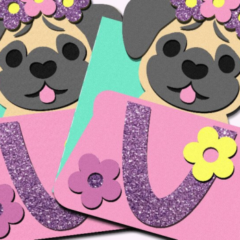 Intra απο ξύλο plywood 3mm-4mm πάχος Baby Pug Card 3D Δίασταση 30x20 cm INTRAFABR-100858517 - Image 1