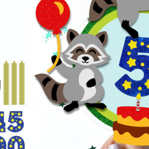 Intra απο ξύλο plywood 3mm-4mm πάχος Baby Raccoon Cake Topper 3D Δίασταση 15×15 cm INTRAFABR-120174417