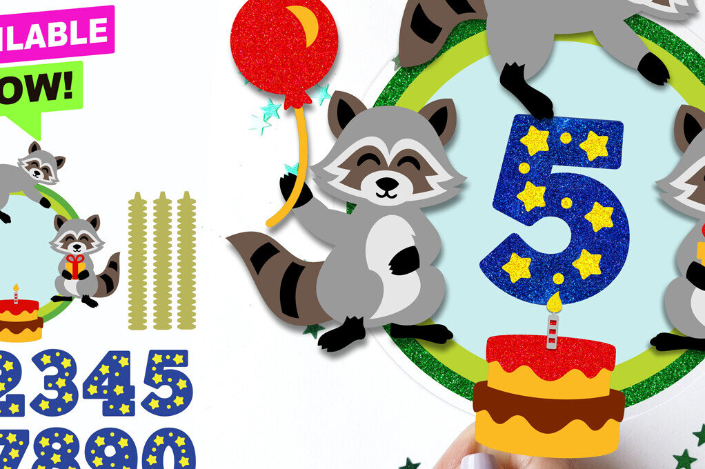 Intra απο ξύλο plywood 3mm-4mm πάχος Baby Raccoon Cake Topper 3D Δίασταση 15x15 cm INTRAFABR-120174417 - Image 1