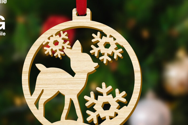 Intra απο ξύλο plywood 3mm-4mm πάχος Διακόσμηση χριστουγεννιάτικου δέντρου μωρών ταράνδων Δίασταση 0x0 cm INTRAFABR-46853712