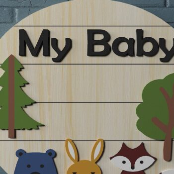 Intra απο ξύλο plywood 3mm-4mm πάχος Διακοσμήσεις με κρεμάστρα τοίχου στρογγυλές για μωρό Δίασταση 30x20 cm INTRAFABR-46324665 - Image 5