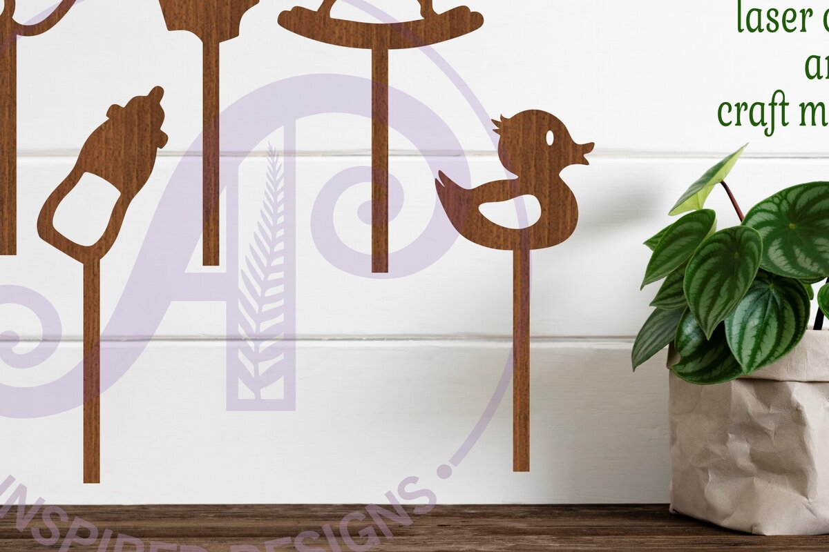 Intra απο ξύλο plywood 3mm-4mm πάχος Baby Shower Cupcake , 6 Σχέδια Δίασταση 30x20 cm INTRAFABR-86811237 - Image 2