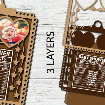 Intra απο ξύλο plywood 3mm-4mm πάχος BABY SHOWER NUTRITION Facts Στολίδι Δίασταση 8x8 cm INTRAFABR-81733080 - Image 4