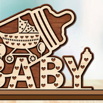 Intra απο ξύλο plywood 3mm-4mm πάχος Baby Shower Ξύλινο Δώρο Κοπή  Δίασταση 15x15 cm INTRAFABR-69854111 - Image 2