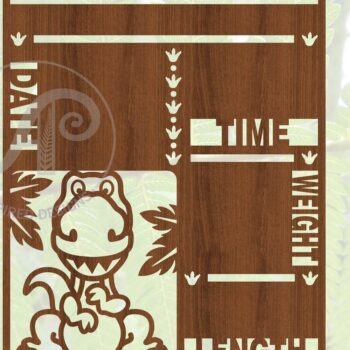 Intra απο ξύλο plywood 3mm-4mm πάχος Baby Stats, Birth Plaque Dinosaur Δίασταση 22x22 cm INTRAFABR-67519416 - Image 4
