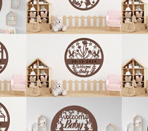 Intra απο ξύλο plywood 3mm-4mm πάχος με καλωσορίσματος μωρού Δίασταση 30x20 cm INTRAFABR-98985041