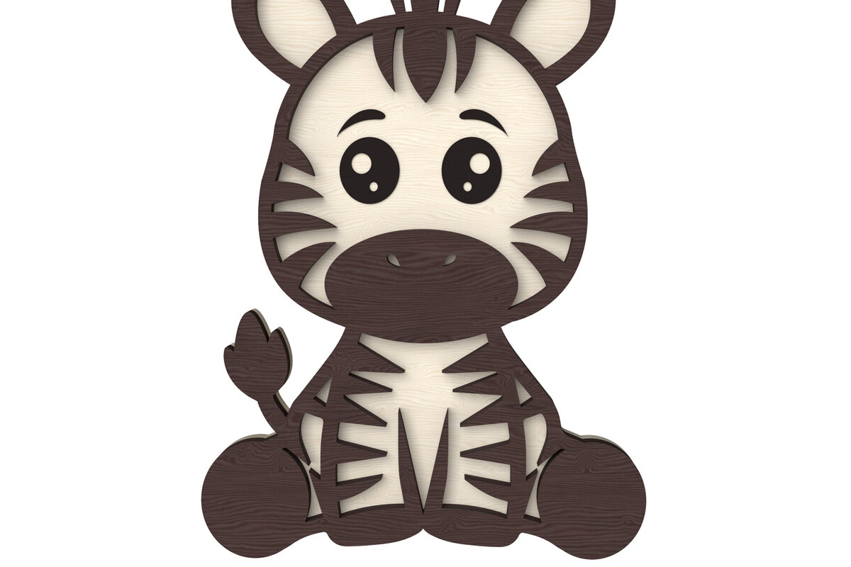 Intra απο ξύλο plywood 3mm-4mm πάχος κοπής με λέιζερ Baby Zebra Δίασταση 30x20 cm INTRAFABR-116648356