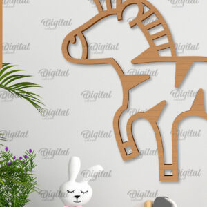 Intra απο ξύλο plywood 3mm-4mm πάχος Baby Zebra Decor Wall Cut  Δίασταση 30x20 cm INTRAFABR-102463796