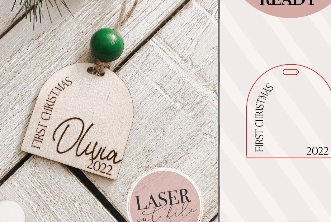 Intra απο ξύλο plywood 3mm-4mm πάχος Το πρώτο χριστουγεννιάτικο στολίδι του μωρού Δίασταση 8x8 cm INTRAFABR-72018522