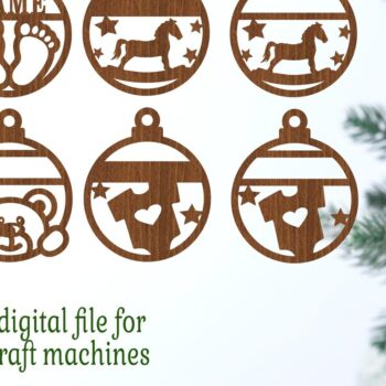 Intra απο ξύλο plywood 3mm-4mm πάχος Baby's First Christmas Ornaments, 4 Δίασταση 3x3 cm INTRAFABR-77058677 - Image 3