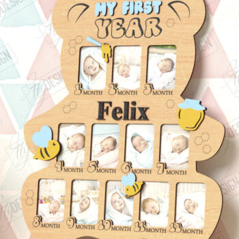 Intra απο ξύλο plywood 3mm-4mm πάχος κορνίζας για πρώτη χρονιά μωρού Δίασταση 20x30 cm INTRAFABR-122882756 - Image 1