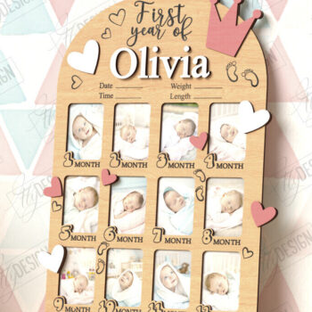 Intra απο ξύλο plywood 3mm-4mm πάχος κορνίζας για πρώτη χρονιά μωρού Δίασταση 20x30 cm INTRAFABR-122536244 - Image 1