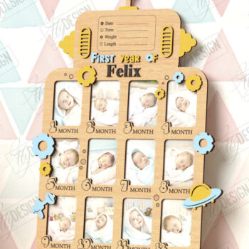 Intra απο ξύλο plywood 3mm-4mm πάχος Κορνίζες Baby's First Year Cut  Δίασταση 20x30 cm INTRAFABR-122882824 - Image 3