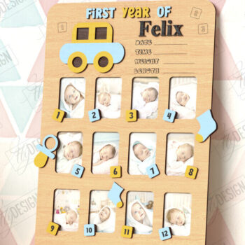 Intra απο ξύλο plywood 3mm-4mm πάχος Κορνίζες Baby's First Year Cut  Δίασταση 20x30 cm INTRAFABR-122882824 - Image 6