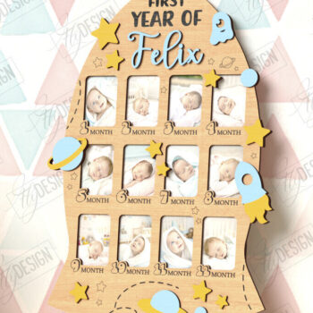 Intra απο ξύλο plywood 3mm-4mm πάχος Κορνίζες Baby's First Year Cut  Δίασταση 20x30 cm INTRAFABR-122882824 - Image 7