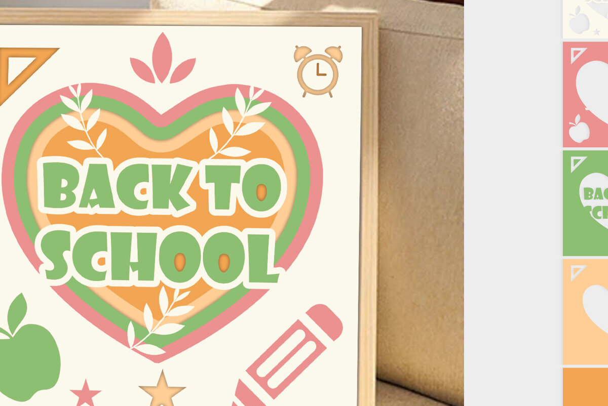 Intra απο ξύλο plywood 3mm-4mm πάχος Επιστροφή στο σχολείο 3D Shadow Box Δίασταση 4x4 cm INTRAFABR-104000409