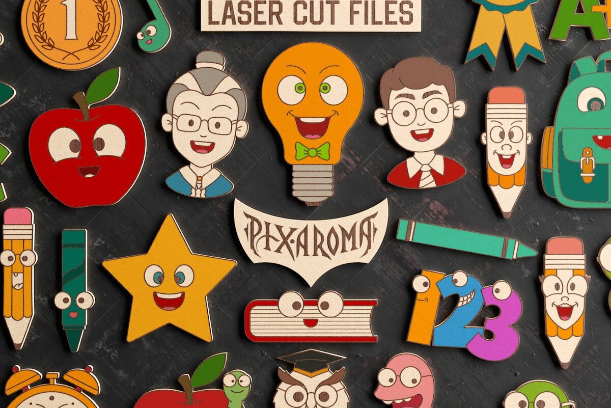 Intra απο ξύλο plywood 3mm-4mm πάχος Επιστροφής στο Σχολείο | κοπής με λέιζερ Δίασταση 6x6 cm INTRAFABR-35844332