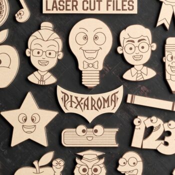 Intra απο ξύλο plywood 3mm-4mm πάχος Επιστροφής στο Σχολείο | κοπής με λέιζερ Δίασταση 6x6 cm INTRAFABR-35844332 - Image 6