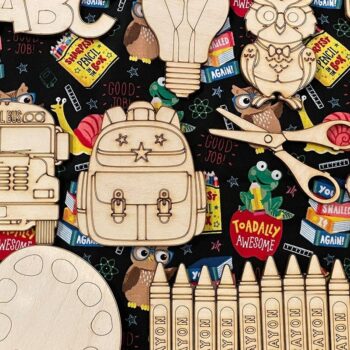 Intra απο ξύλο plywood 3mm-4mm πάχος Επιστροφής στο Σχολείο | κοπής με λέιζερ Δίασταση 6x6 cm INTRAFABR-35844332 - Image 9