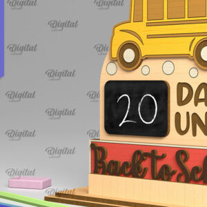 Intra απο ξύλο plywood 3mm-4mm πάχος  Countdown Back to School Δίασταση 30x20 cm INTRAFABR-96134251 - Image 3