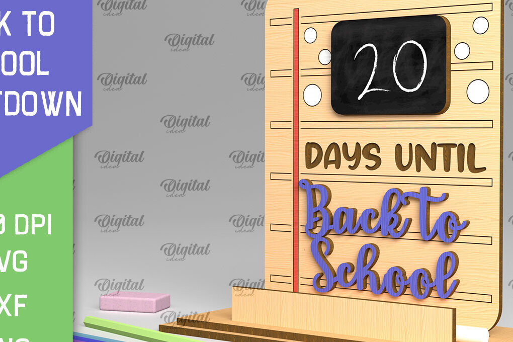 Intra απο ξύλο plywood 3mm-4mm πάχος  Countdown Back to School Δίασταση 30x20 cm INTRAFABR-96134251 - Image 4