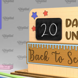 Intra απο ξύλο plywood 3mm-4mm πάχος  Countdown Back to School Δίασταση 30x20 cm INTRAFABR-96134251 - Image 5