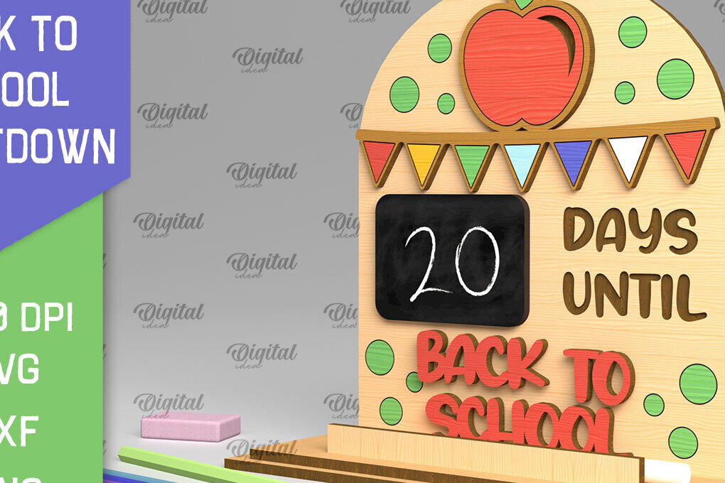 Intra απο ξύλο plywood 3mm-4mm πάχος  Countdown Back to School Δίασταση 30x20 cm INTRAFABR-96134251 - Image 6