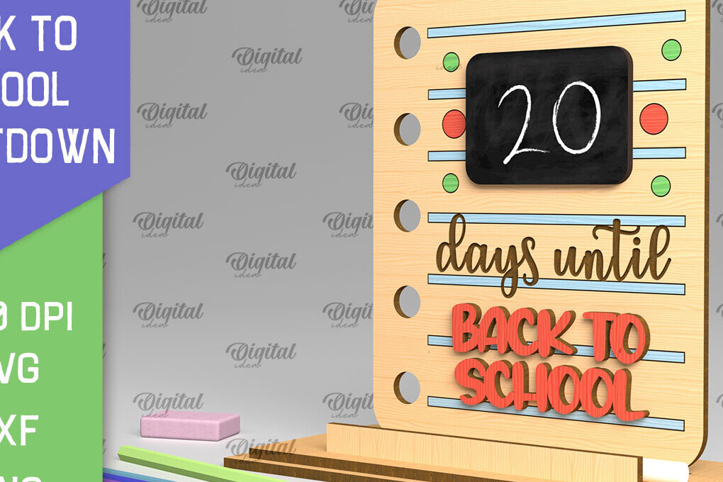 Intra απο ξύλο plywood 3mm-4mm πάχος  Countdown Back to School Δίασταση 30x20 cm INTRAFABR-96134251 - Image 7