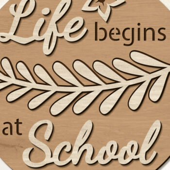 Intra απο ξύλο plywood 3mm-4mm πάχος Διακοσμητικό πάνελ τοίχου Back to School Δίασταση 30x20 cm INTRAFABR-95858197 - Image 1