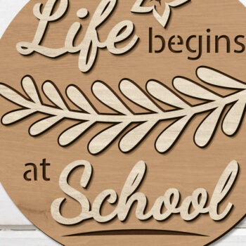 Intra απο ξύλο plywood 3mm-4mm πάχος Διακοσμητικό πάνελ τοίχου Back to School Δίασταση 30x20 cm INTRAFABR-95858197 - Image 2