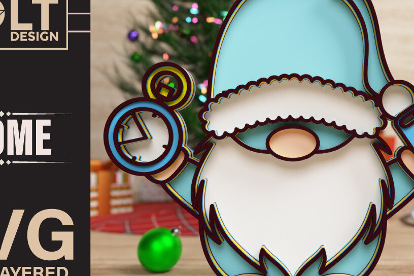 Intra απο ξύλο plywood 3mm-4mm πάχος Επιστροφή στο σχολείο Gnome Papercut 3D Δίασταση 40x40 cm INTRAFABR-73006163