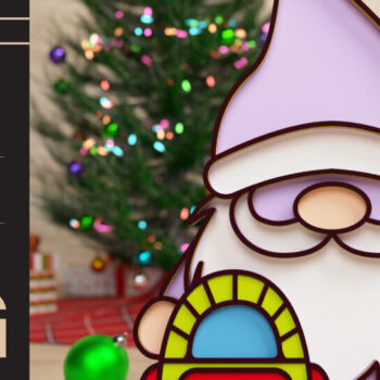 Intra απο ξύλο plywood 3mm-4mm πάχος Επιστροφή στο σχολείο Gnome Papercut 3D Δίασταση 40x40 cm INTRAFABR-73006237 - Image 1