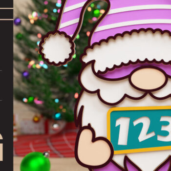 Intra απο ξύλο plywood 3mm-4mm πάχος Επιστροφή στο σχολείο Gnome Papercut 3D Δίασταση 40x40 cm INTRAFABR-73006299 - Image 1