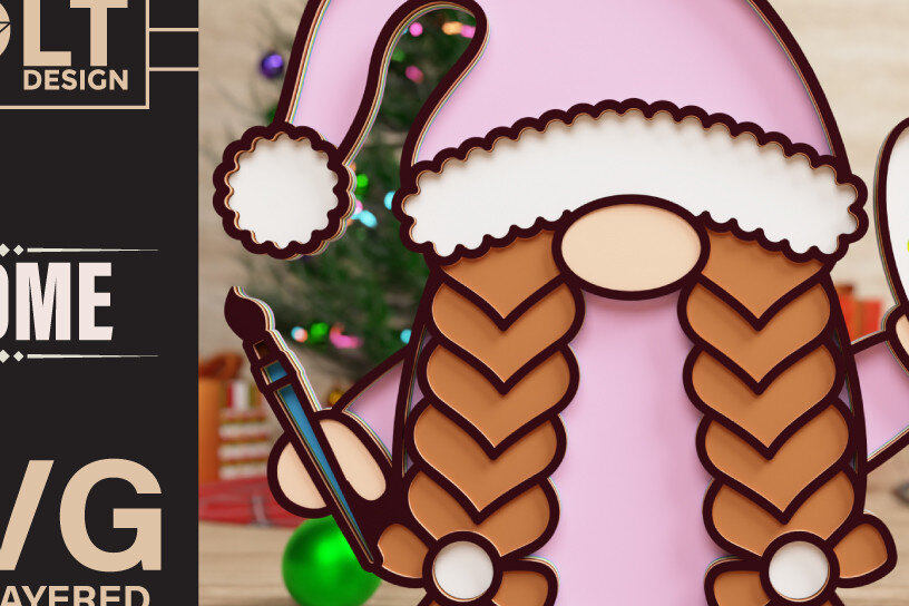 Intra απο ξύλο plywood 3mm-4mm πάχος Επιστροφή στο σχολείο Gnome Papercut 3D Δίασταση 40x40 cm INTRAFABR-73053671