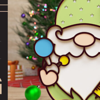 Intra απο ξύλο plywood 3mm-4mm πάχος Επιστροφή στο σχολείο Gnome Papercut 3D Δίασταση 40x40 cm INTRAFABR-73006029 - Image 1