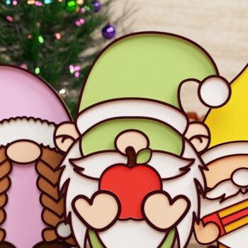 Intra απο ξύλο plywood 3mm-4mm πάχος Επιστροφή στο σχολείο Gnome Papercut Δίασταση 40x40 cm INTRAFABR-73054283 - Image 1