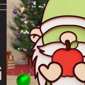 Intra απο ξύλο plywood 3mm-4mm πάχος Επιστροφή στο σχολείο Gnome Papercut Δίασταση 40x40 cm INTRAFABR-73054283 - Image 4