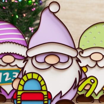 Intra απο ξύλο plywood 3mm-4mm πάχος Επιστροφή στο σχολείο Gnome Papercut Δίασταση 40x40 cm INTRAFABR-73054178 - Image 1