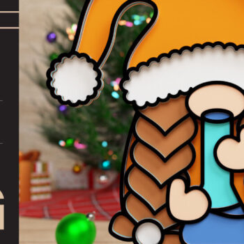 Intra απο ξύλο plywood 3mm-4mm πάχος Επιστροφή στο σχολείο Gnome Papercut Δίασταση 40x40 cm INTRAFABR-73054178 - Image 6