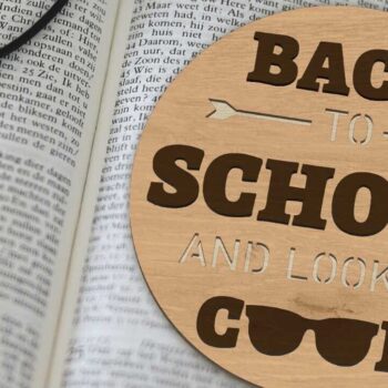 Intra απο ξύλο plywood 3mm-4mm πάχος Back to School Στρογγυλά διακοσμητικά πάνελ Δίασταση 30x20 cm INTRAFABR-95544005 - Image 2