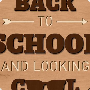 Intra απο ξύλο plywood 3mm-4mm πάχος Back to School Στρογγυλά διακοσμητικά πάνελ Δίασταση 30x20 cm INTRAFABR-95544005 - Image 3