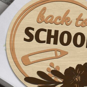 Intra απο ξύλο plywood 3mm-4mm πάχος Back to School Στρογγυλά διακοσμητικά πάνελ Δίασταση 30x20 cm INTRAFABR-95544005 - Image 4