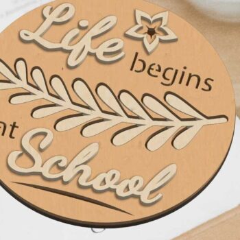 Intra απο ξύλο plywood 3mm-4mm πάχος Back to School Στρογγυλά διακοσμητικά πάνελ Δίασταση 30x20 cm INTRAFABR-95544005 - Image 8