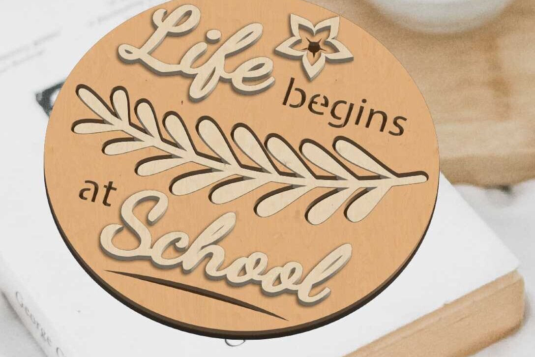 Intra απο ξύλο plywood 3mm-4mm πάχος Back to School Στρογγυλά διακοσμητικά πάνελ Δίασταση 30x20 cm INTRAFABR-95544005 - Image 8