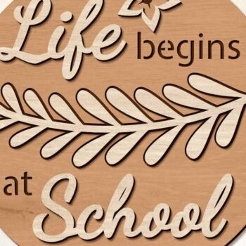 Intra απο ξύλο plywood 3mm-4mm πάχος Back to School Στρογγυλά διακοσμητικά πάνελ Δίασταση 30x20 cm INTRAFABR-95544005 - Image 9